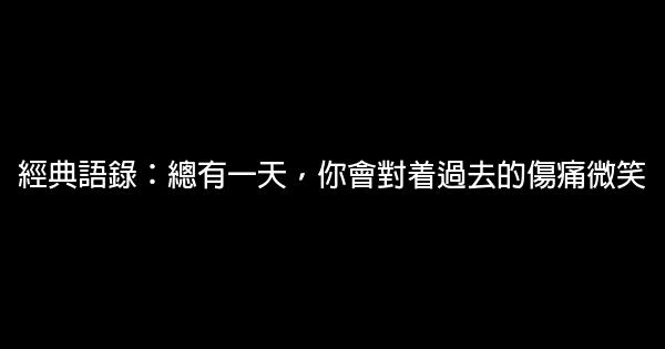 經典語錄：總有一天，你會對着過去的傷痛微笑 1