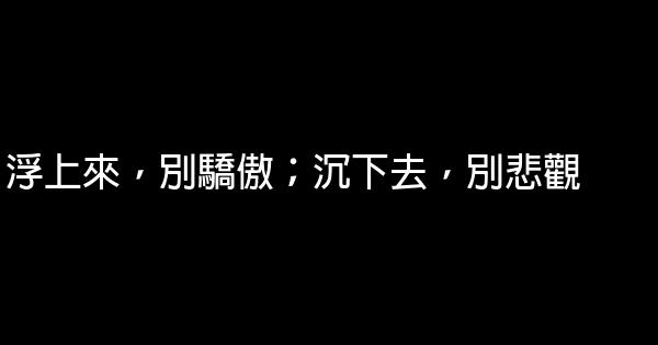 浮上來，別驕傲；沉下去，別悲觀 1