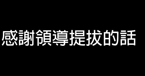 感謝領導提拔的話 1