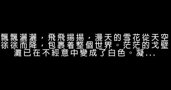 關於雪的經典語句 1