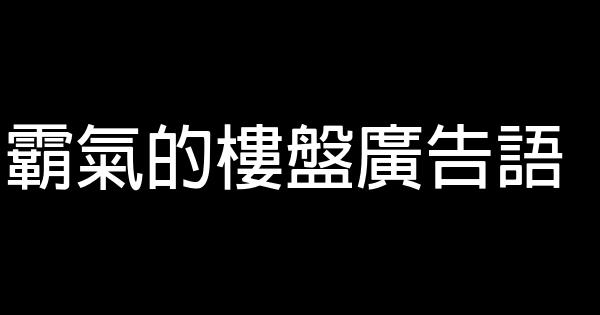 霸气的楼盘广告语 0 (0)