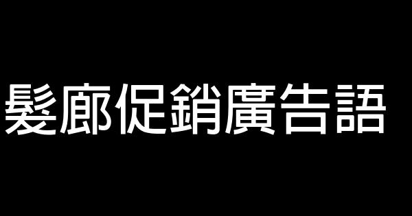 发廊促销广告语 0 (0)