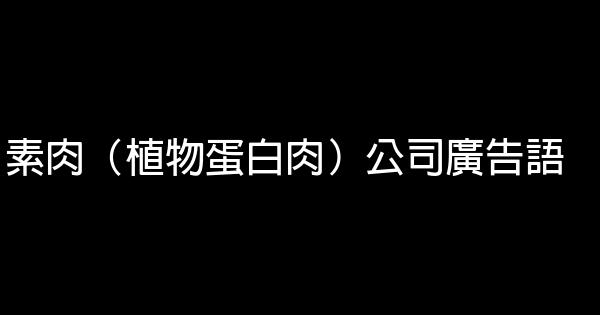 素肉（植物蛋白肉）公司广告语 0 (0)