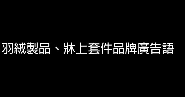 羽绒制品、牀上套件品牌广告语 0 (0)