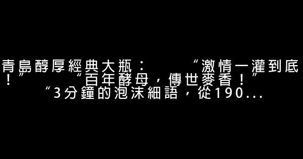 啤酒廣告詞大全 1