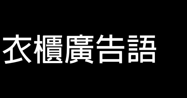 衣櫃廣告語 1