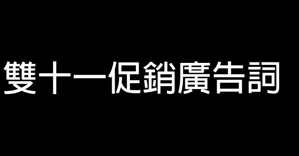 雙十一促銷廣告詞 1