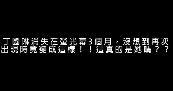 丁國琳消失在螢光幕3個月，沒想到再次出現時竟變成這樣！！這真的是她嗎？？ 0 (0)