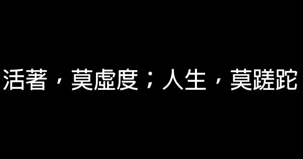 活著，莫虛度；人生，莫蹉跎 0 (0)