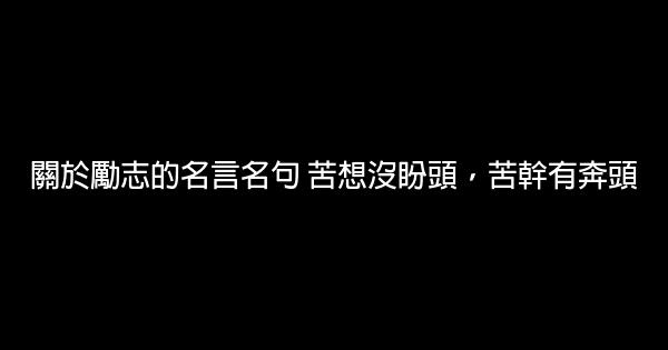 關於勵志的名言名句 苦想沒盼頭，苦幹有奔頭 1