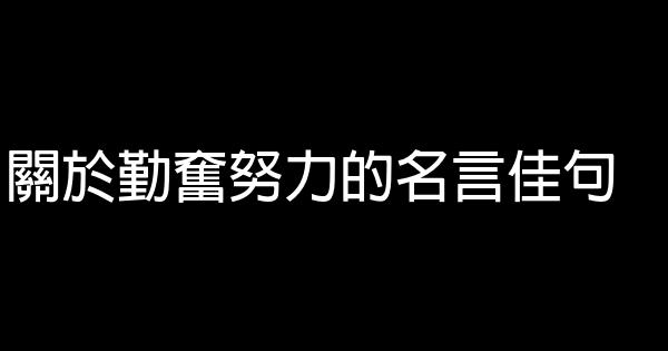 關於勤奮努力的名言佳句 1