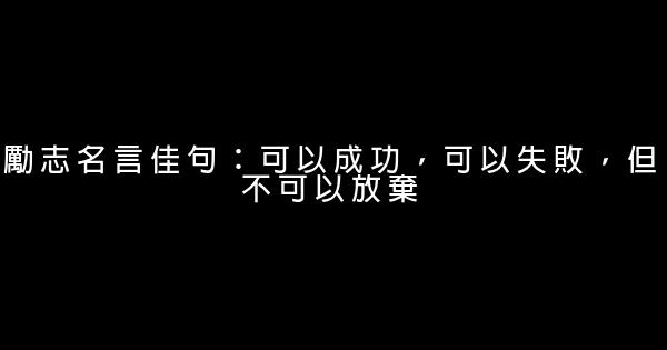 勵志名言佳句 可以成功 可以失敗 但不可以放棄 假笑貓故事