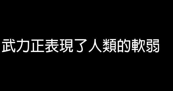 武力正表現了人類的軟弱 1