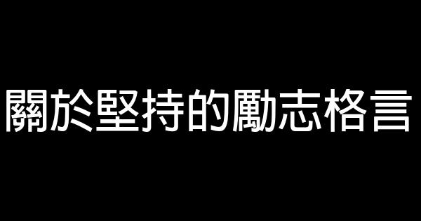 關於堅持的勵志格言 1