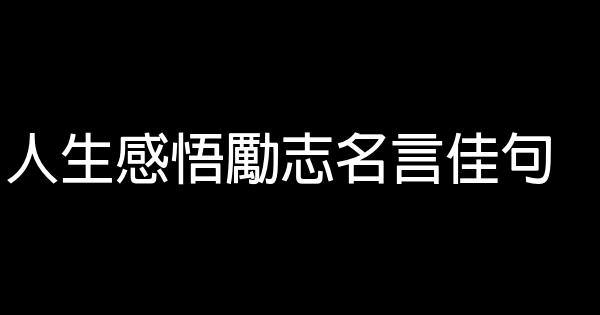 人生感悟勵志名言佳句 1