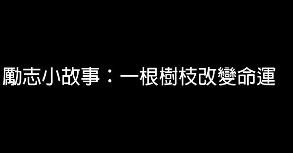 勵志小故事：一根樹枝改變命運 1 (1)