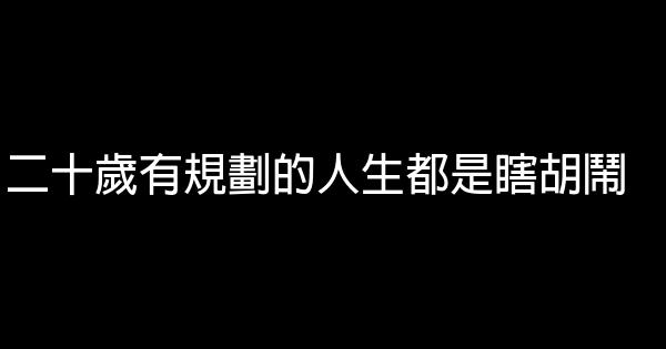 二十歲有規劃的人生都是瞎胡鬧 0 (0)