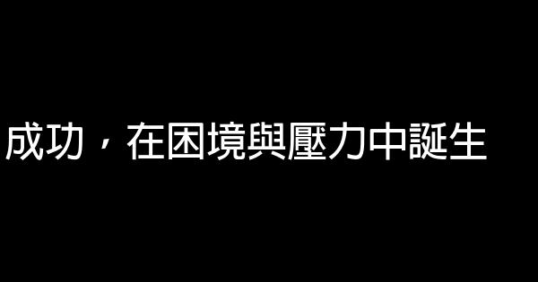 成功，在困境與壓力中誕生 1