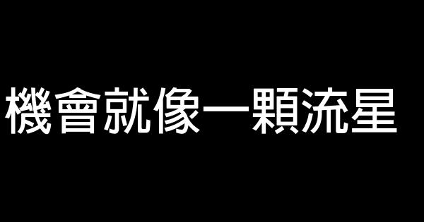 機會就像一顆流星 0 (0)