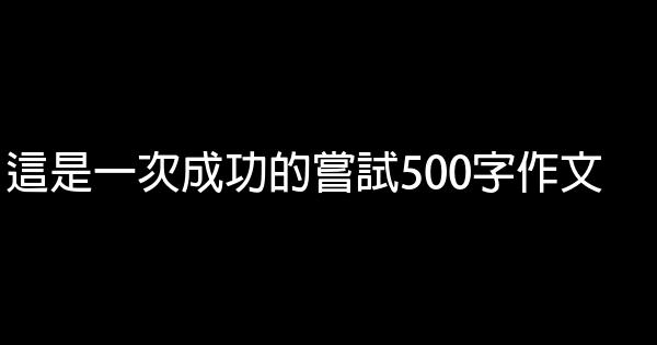 這是一次成功的嘗試500字作文 1