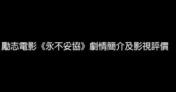 勵志電影《永不妥協》劇情簡介及影視評價 1