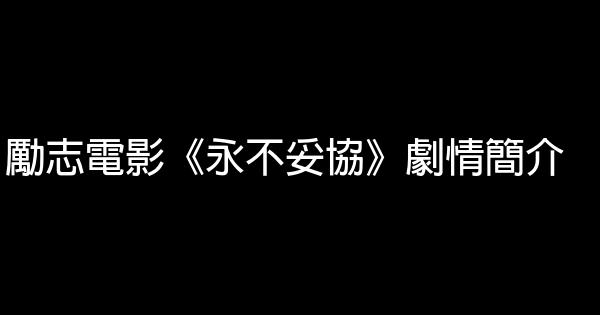 勵志電影《永不妥協》劇情簡介 1