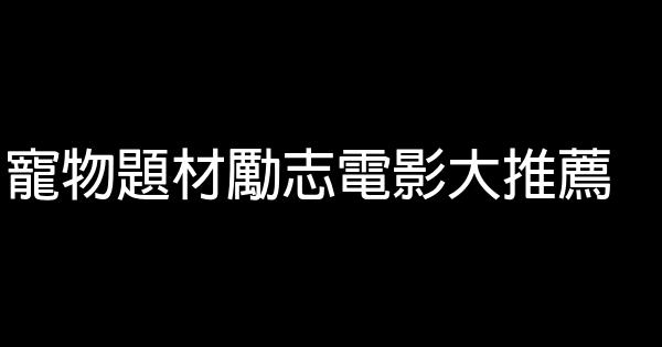 寵物題材勵志電影大推薦 1