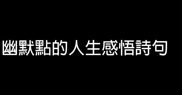 幽默點的人生感悟詩句 1