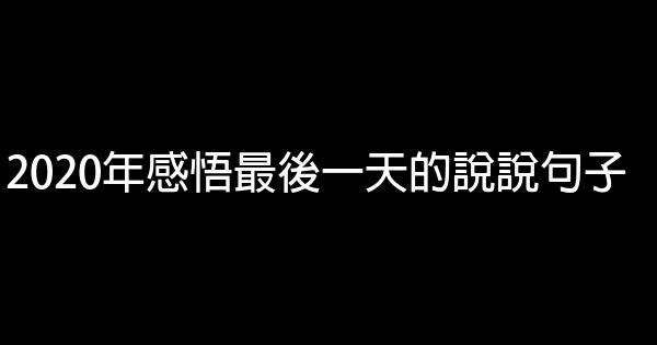 2020年感悟最後一天的說說句子 1