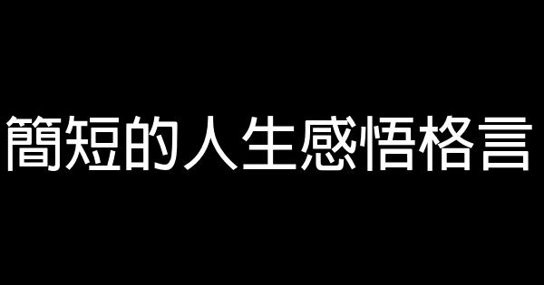 簡短的人生感悟格言 1