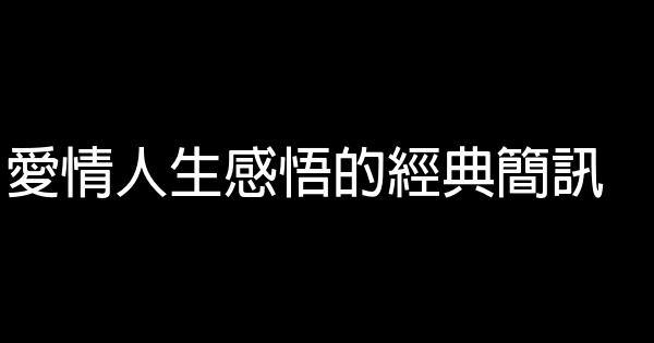 愛情人生感悟的經典簡訊 1