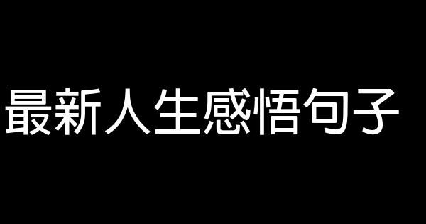 最新人生感悟句子 1