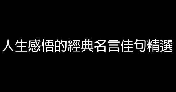 人生感悟的經典名言佳句精選 1