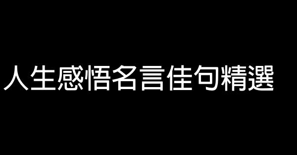 人生感悟名言佳句精選 1