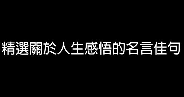 精選關於人生感悟的名言佳句 1