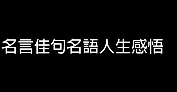 名言佳句名語人生感悟 1