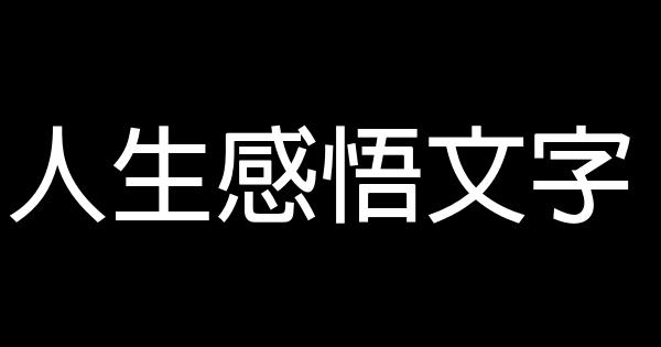 人生感悟文字 1