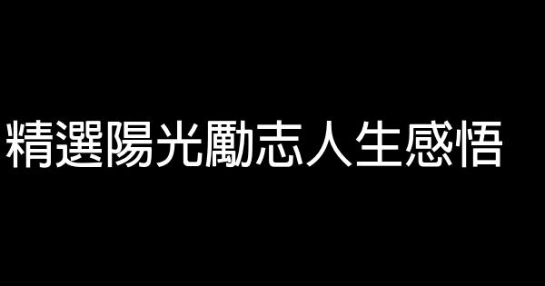 精選陽光勵志人生感悟 1