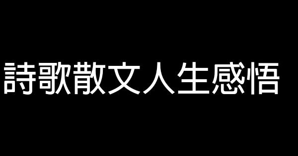 詩歌散文人生感悟 1