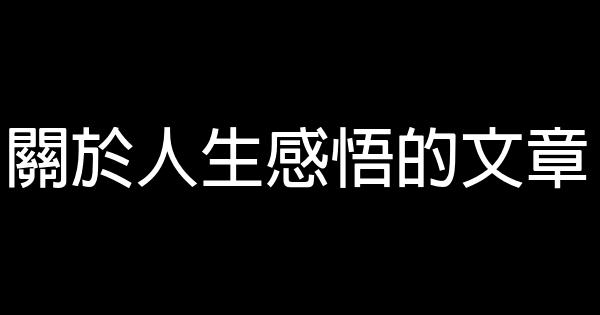 關於人生感悟的文章 1