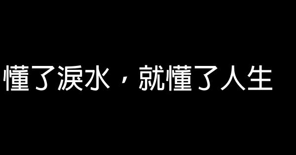 懂了淚水，就懂了人生 1