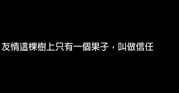 友情這棵樹上只有一個果子，叫做信任 1