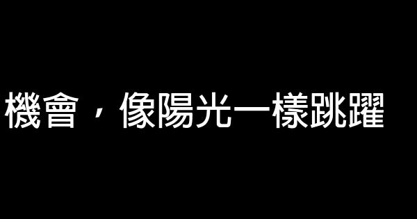 機會，像陽光一樣跳躍 0 (0)