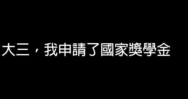 大三，我申請了國家獎學金 0 (0)