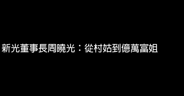 新光董事長周曉光：從村姑到億萬富姐 0 (0)