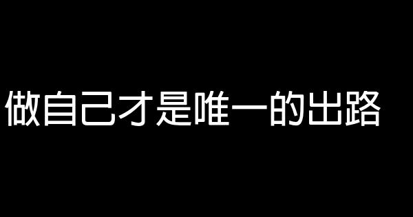 做自己才是唯一的出路 0 (0)