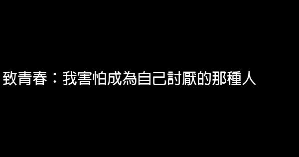 致青春：我害怕成為自己討厭的那種人 0 (0)