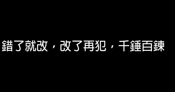 錯了就改，改了再犯，千錘百鍊 0 (0)