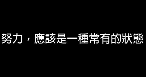 努力，應該是一種常有的狀態 0 (0)