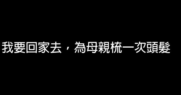 我要回家去，為母親梳一次頭髮 1